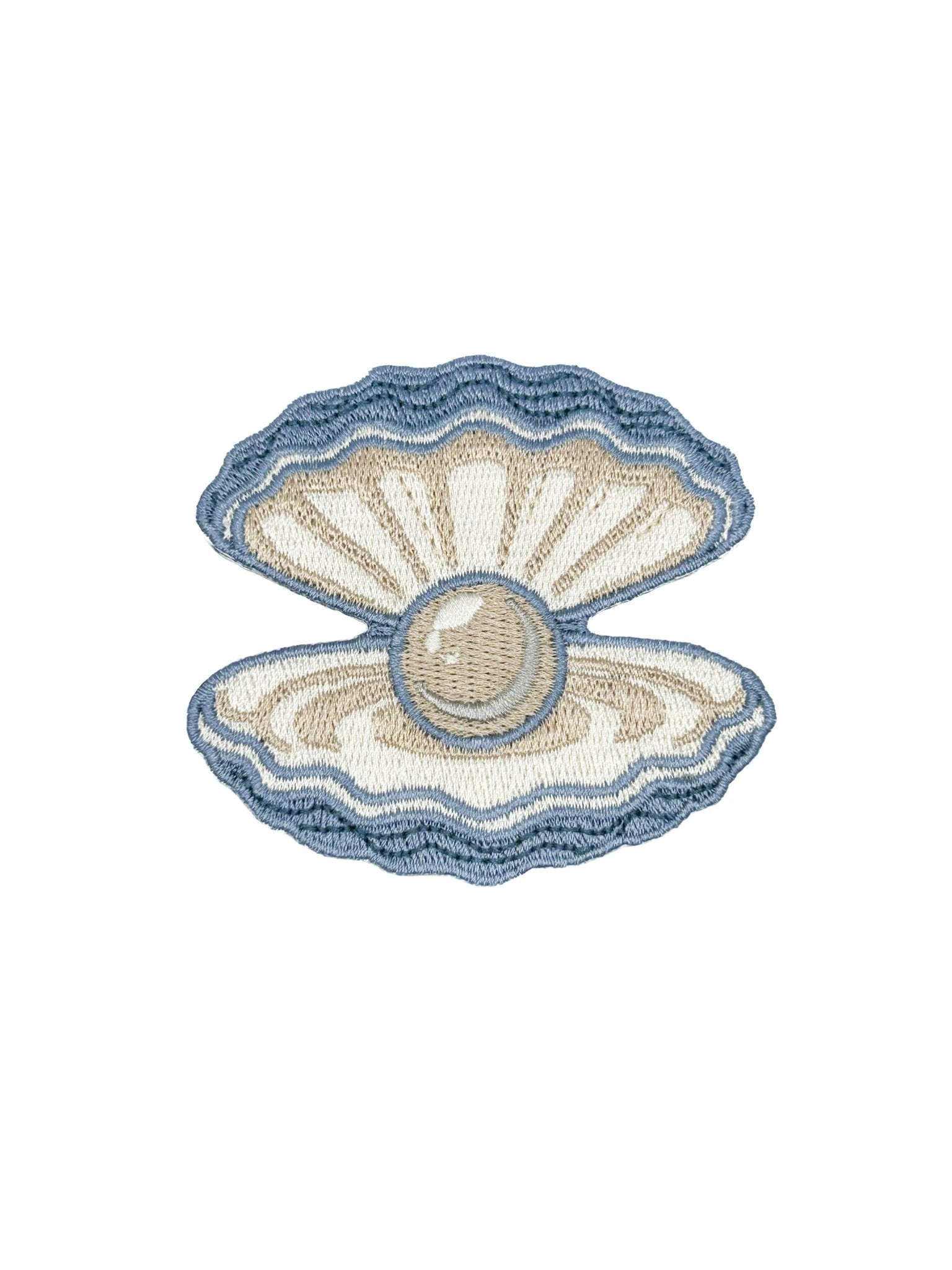 Pearl Oyster Embroidered Coastal Shell Patch - Wander Together Outfitters