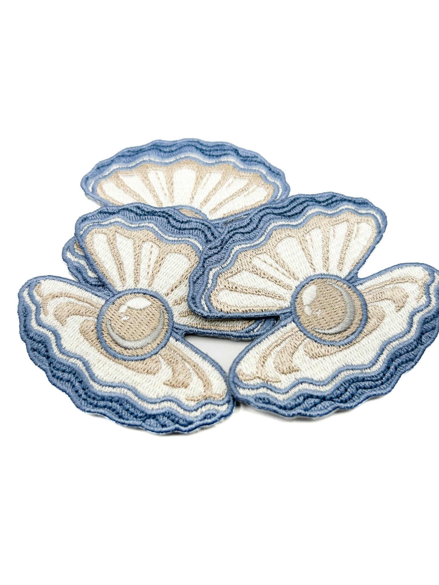 Pearl Oyster Embroidered Coastal Shell Patch - Wander Together Outfitters