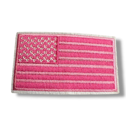 Pink American Flag Iron On Patch - Wander Together Outfitters