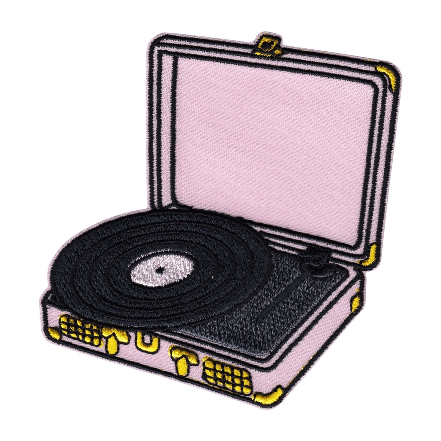 Pink Briefcase Style Record Player Iron On Patch - Wander Together Outfitters
