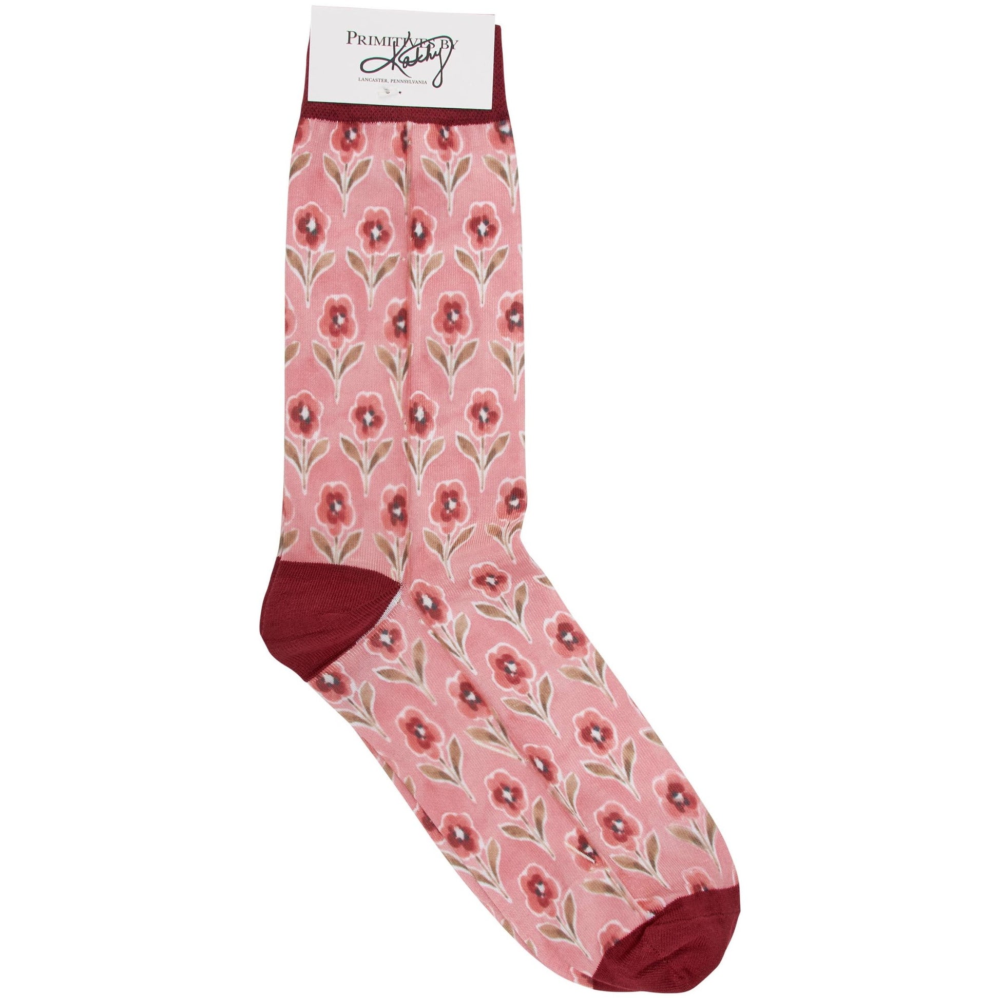 Pink Floral Cozy Socks - Wander Together Outfitters