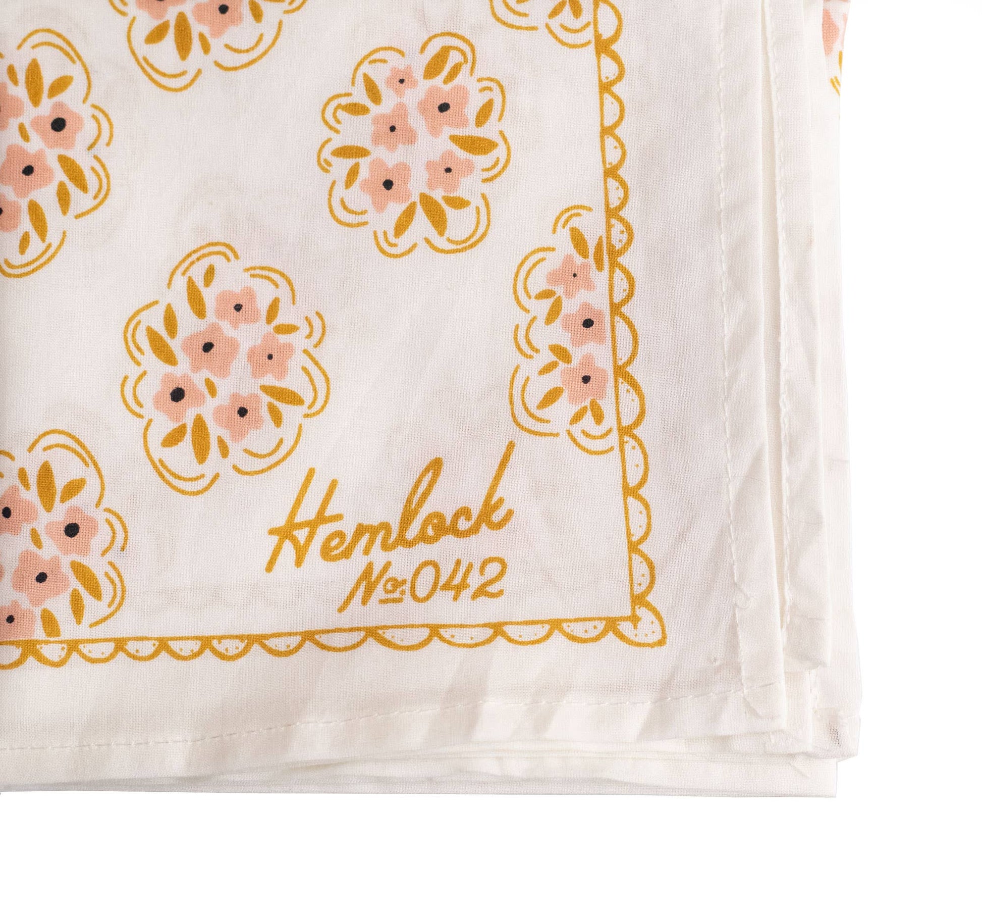 Pink & Gold Flowers "Pearl" Bandana No.42 - Wander Together Outfitters