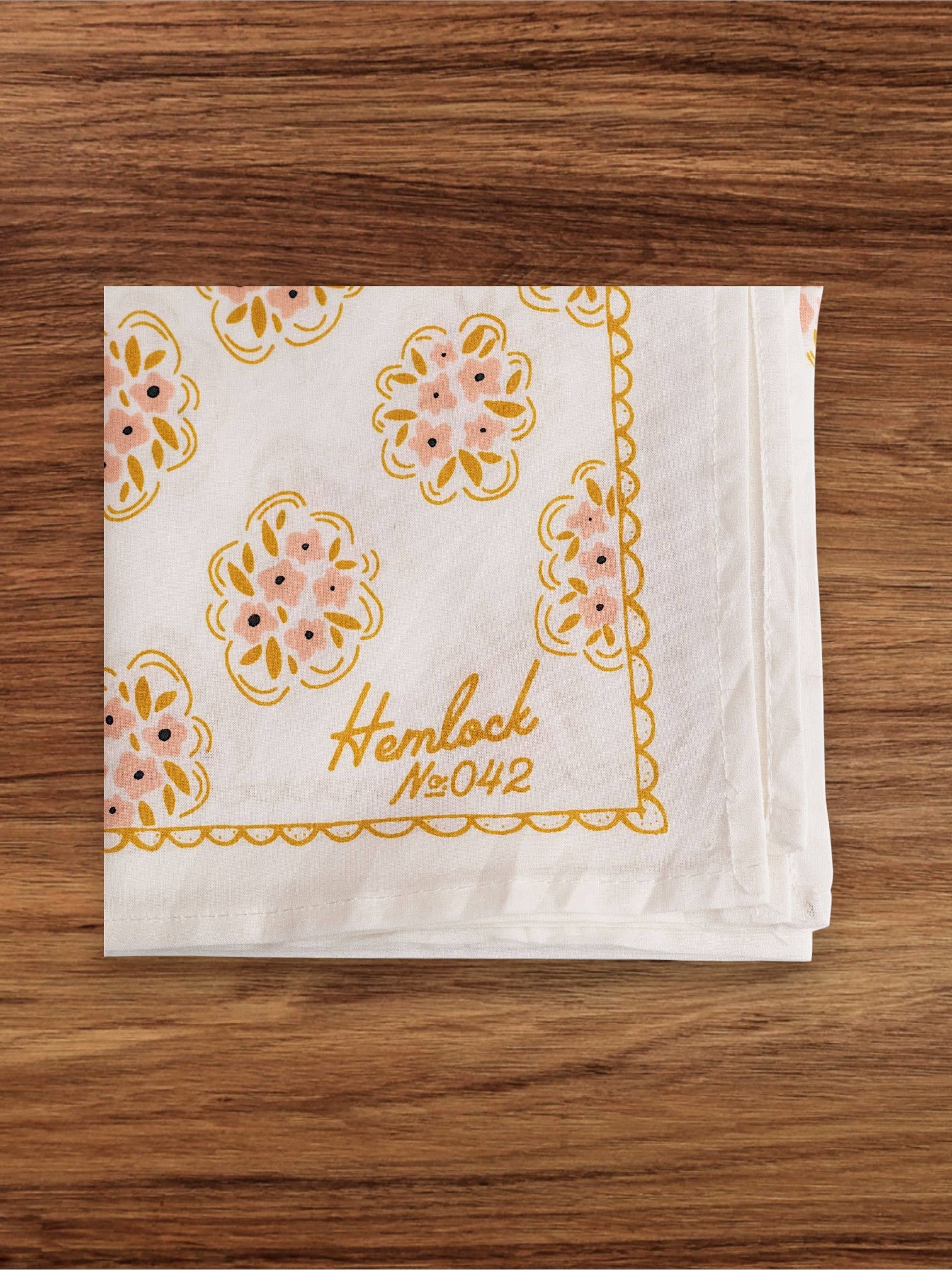 Pink & Gold Flowers "Pearl" Bandana No.42 - Wander Together Outfitters