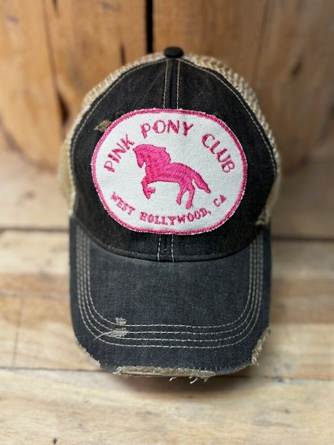 "Pink Pony Club" Distressed Mesh Snapback Baseball Cap - Wander Together Outfitters