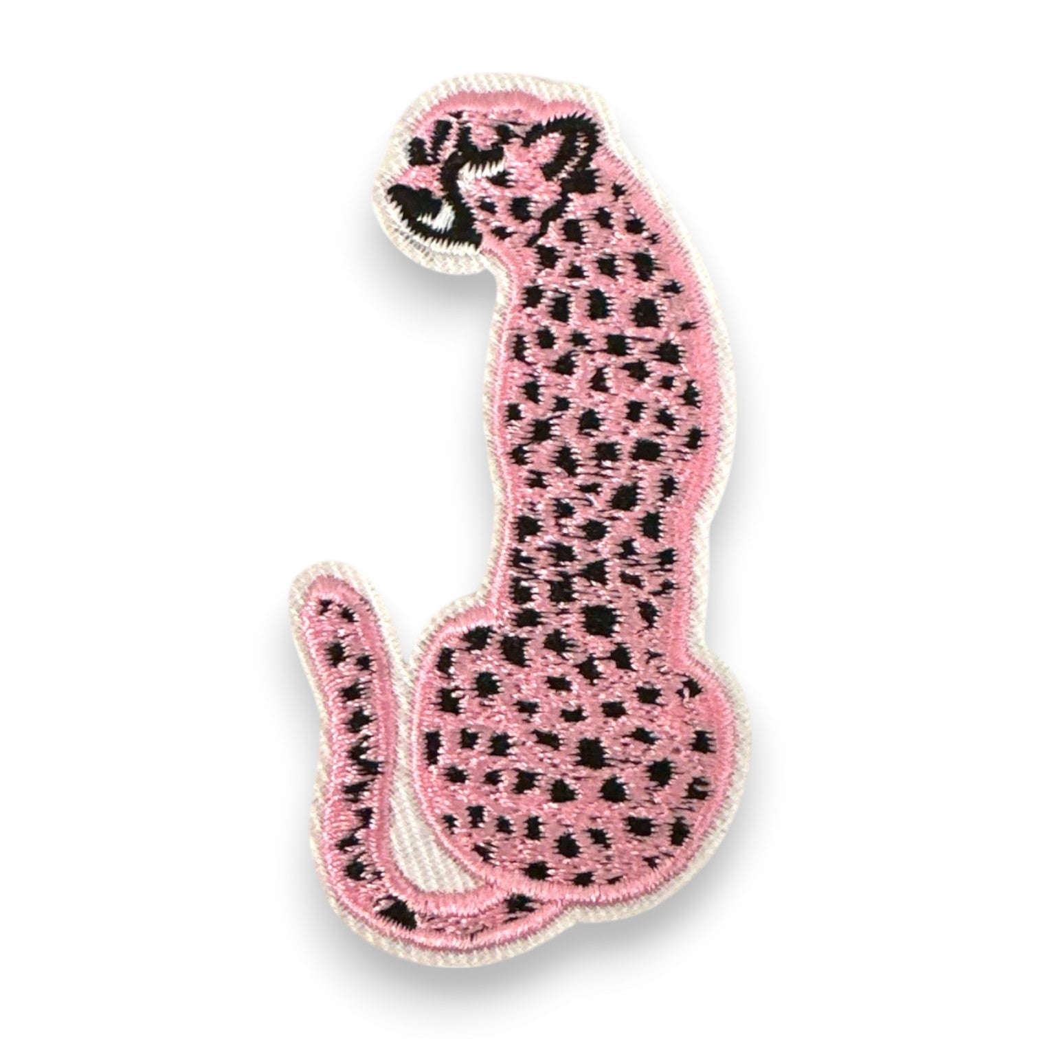 Pink Tiger & Cheetah Embroidered Iron - On Patch for Hats, Clothing - Wander Together Outfitters