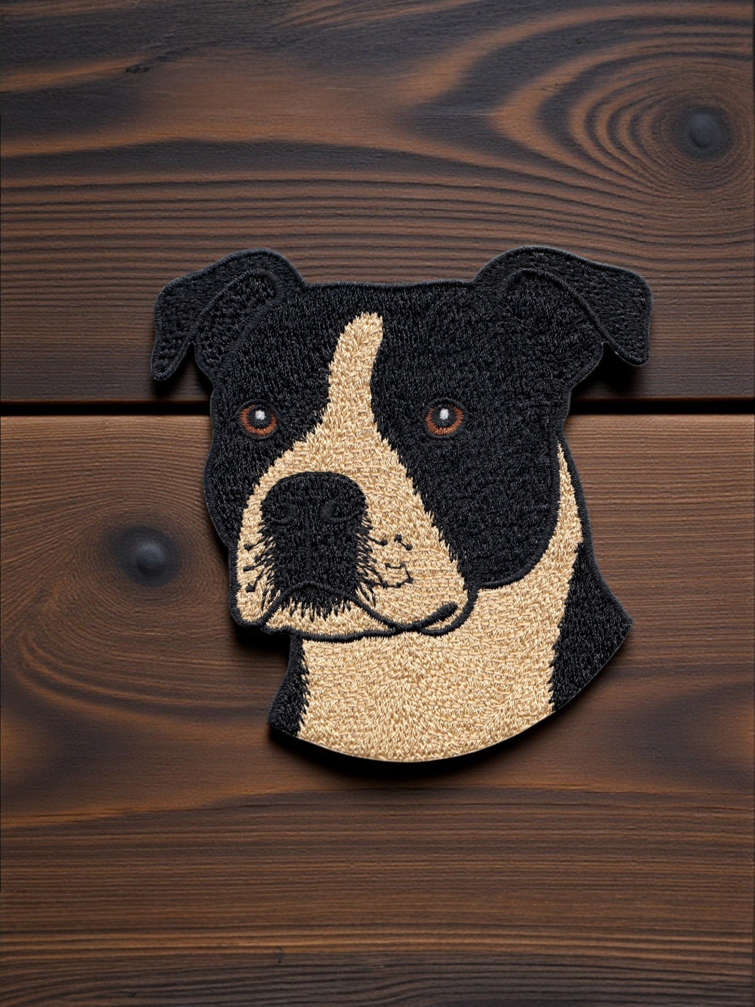 Pitbull Dog Embroidered Iron On Patch - Wander Together Outfitters