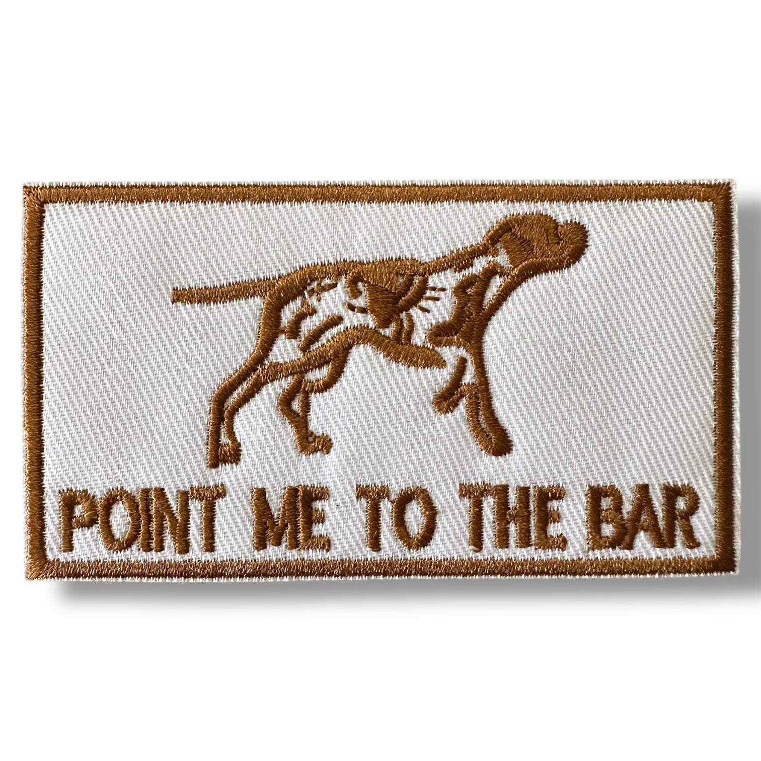 “Point Me To The Bar” Iron On Patch (Bronze) - Wander Together Outfitters