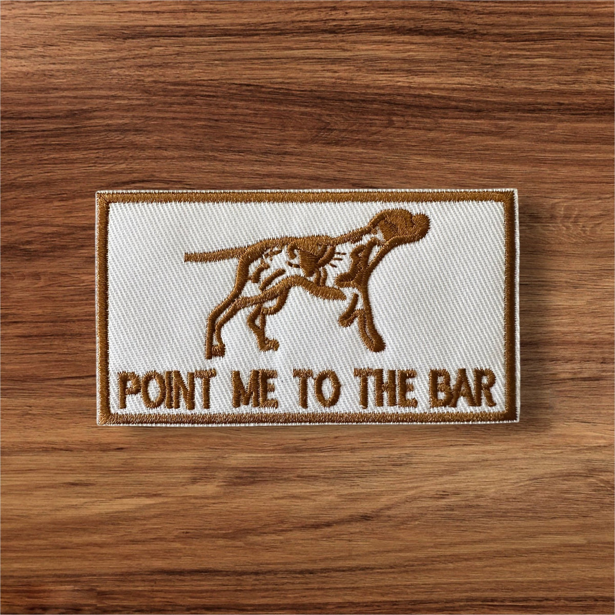 “Point Me To The Bar” Iron On Patch (Bronze) - Wander Together Outfitters