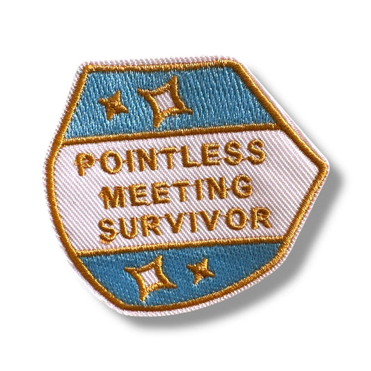 “Pointless Meeting Survivor” Iron On Patch - Wander Together Outfitters