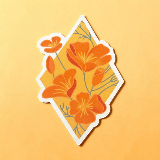 Poppies Diamond Vinyl Sticker - Wander Together Outfitters