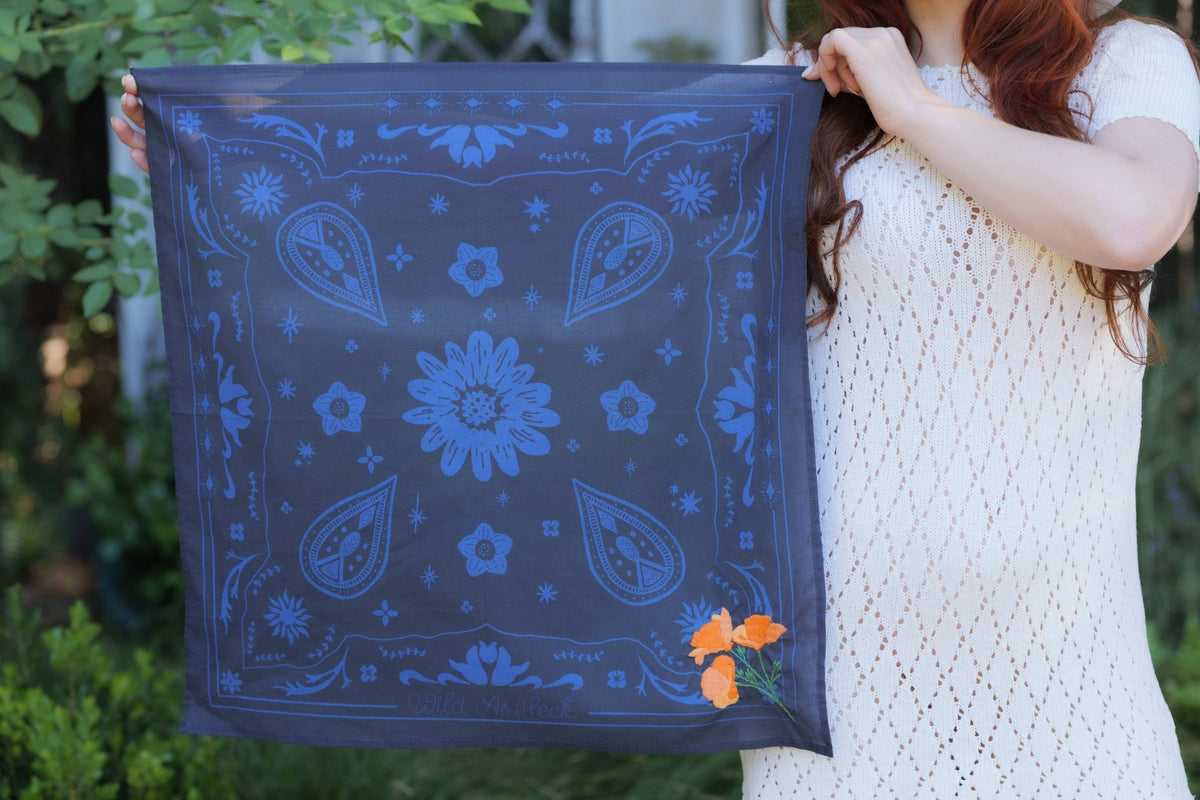 Poppy Hand Embroidered Bandana - Wander Together Outfitters
