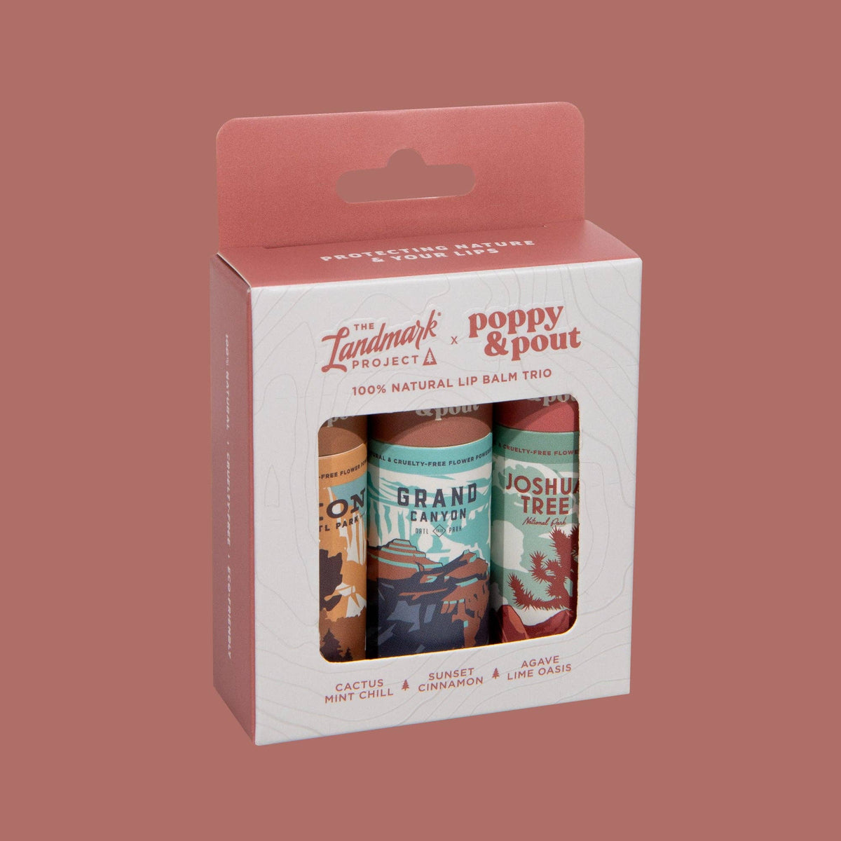 Poppy & Pout x The Landmark Project: Lip Balm Gift Set Trio (Desert) - Wander Together Outfitters