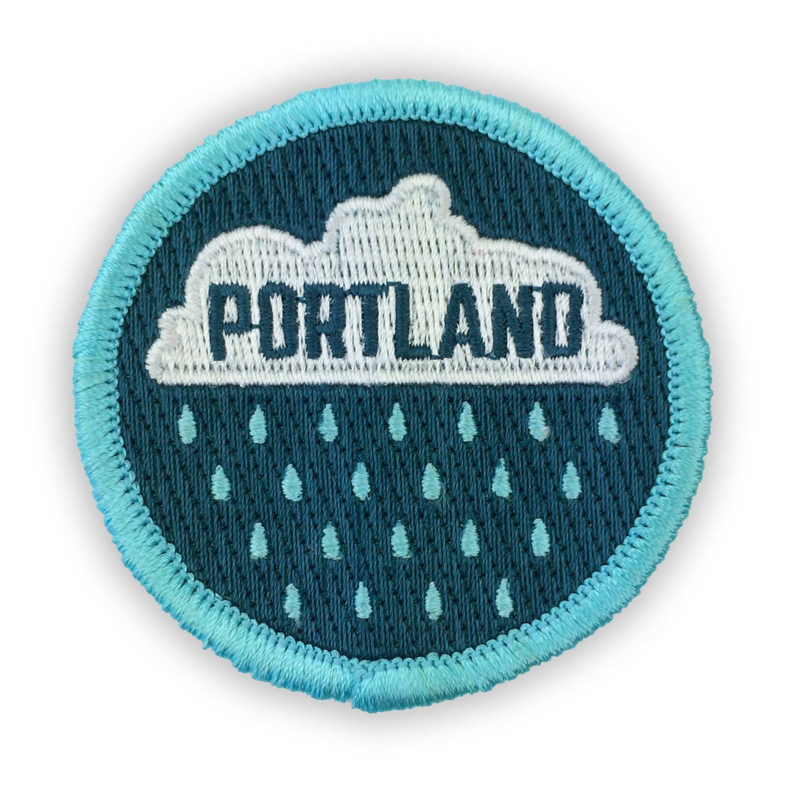 Portland Oregon Rain Drops Iron On Embroidered Patch - Wander Together Outfitters