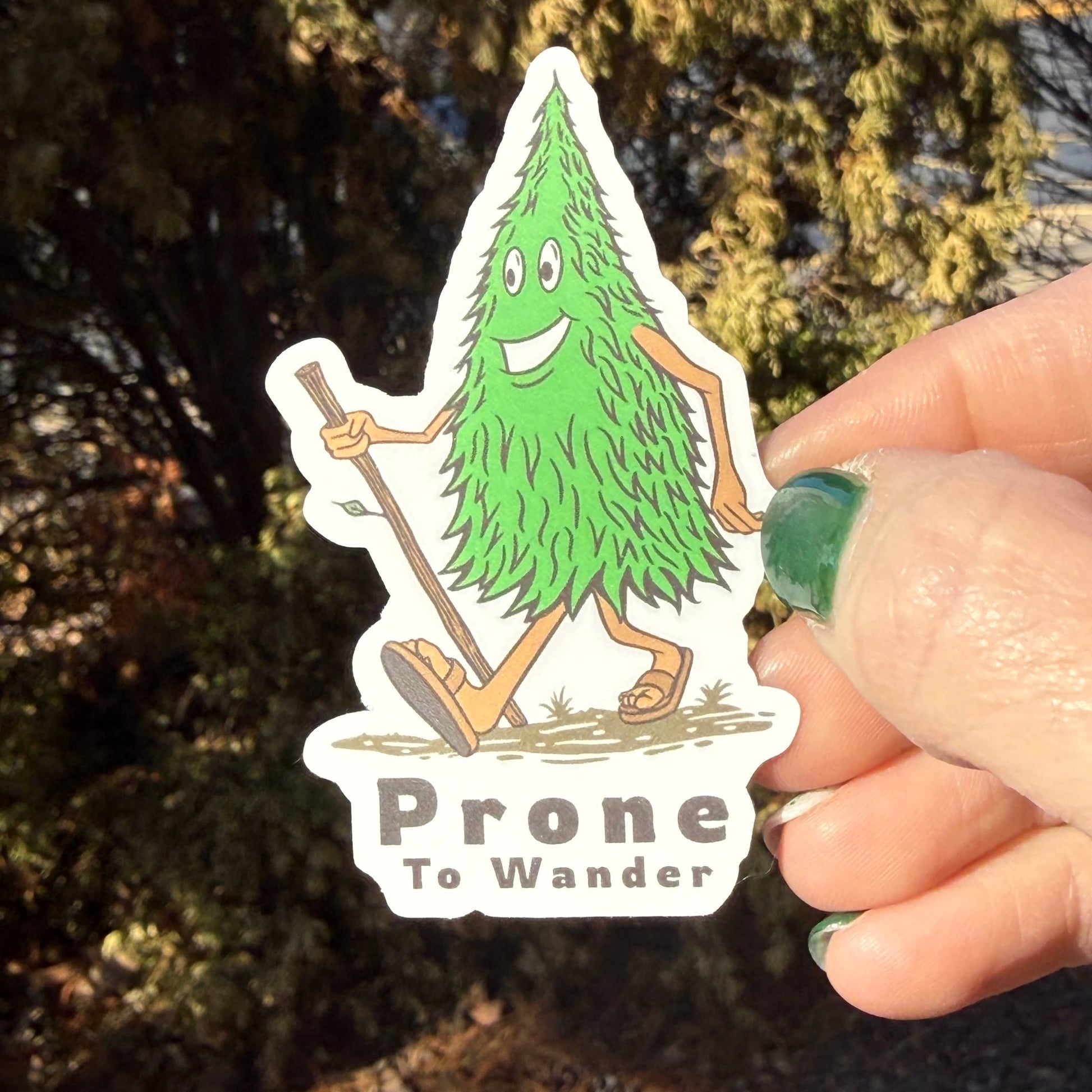 "Prone To Wander" Hiking Tree 3" Vinyl Sticker - Wander Together Outfitters