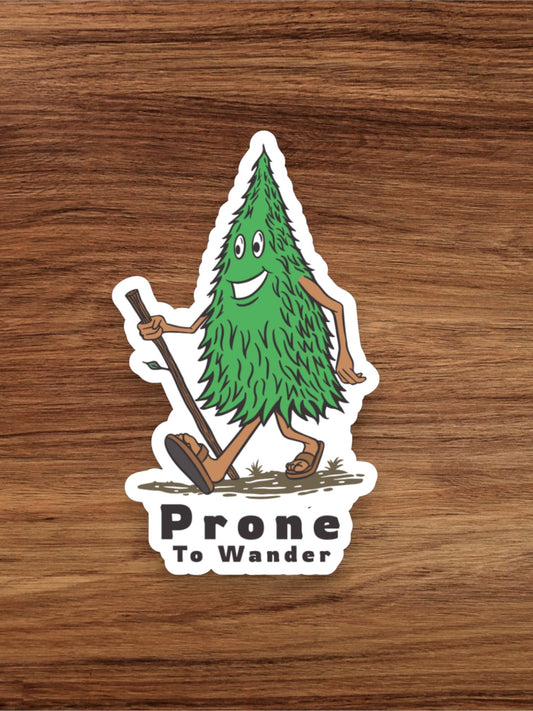"Prone To Wander" Hiking Tree 3" Vinyl Sticker - Wander Together Outfitters