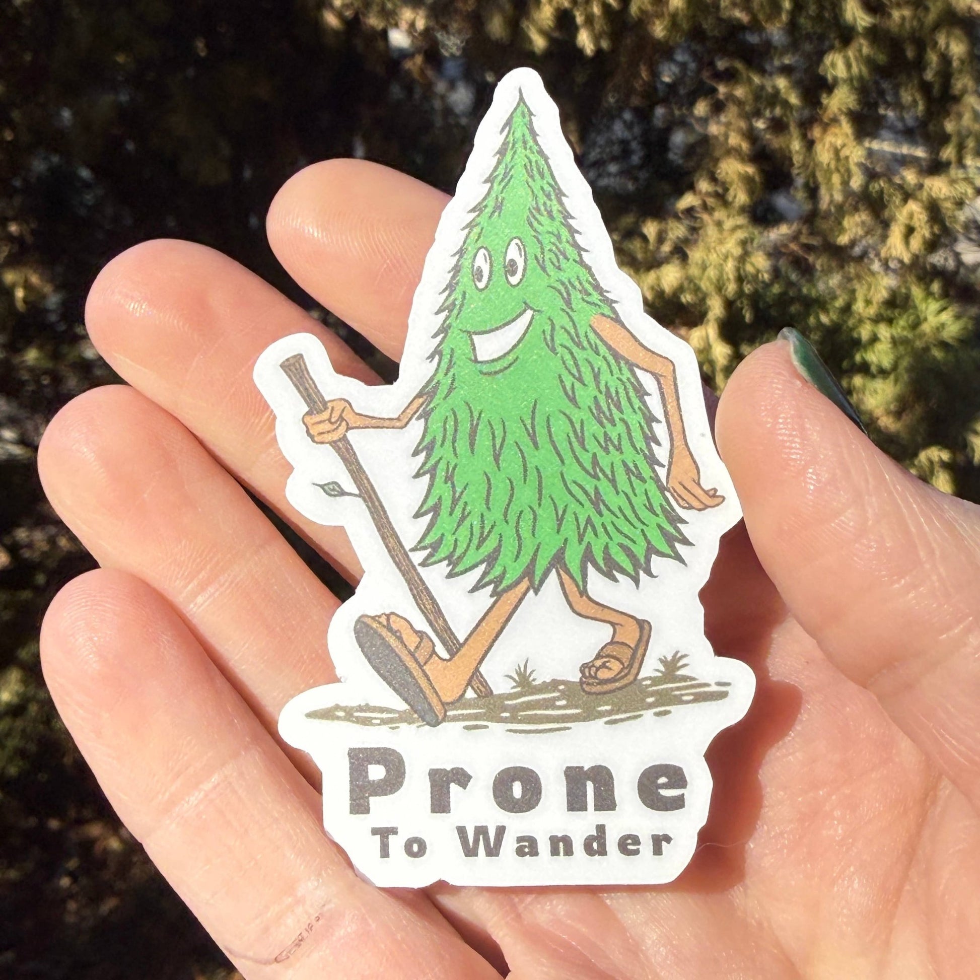 "Prone To Wander" Hiking Tree 3" Vinyl Sticker - Wander Together Outfitters