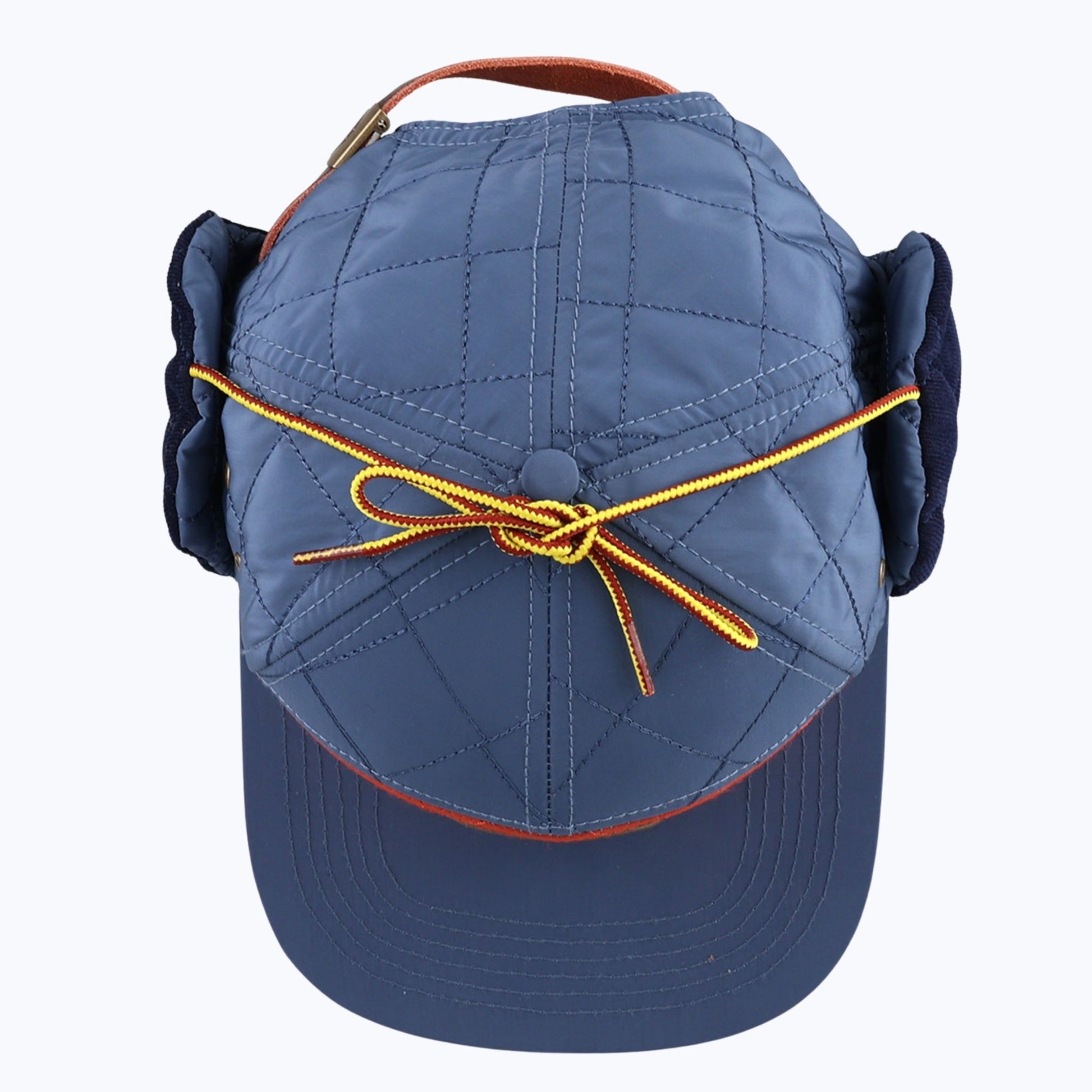 "Protect Our Parks" Bear 7 Panel Quilted Trapper Outdoor Cap - Navy/Orange - Wander Together Outfitters