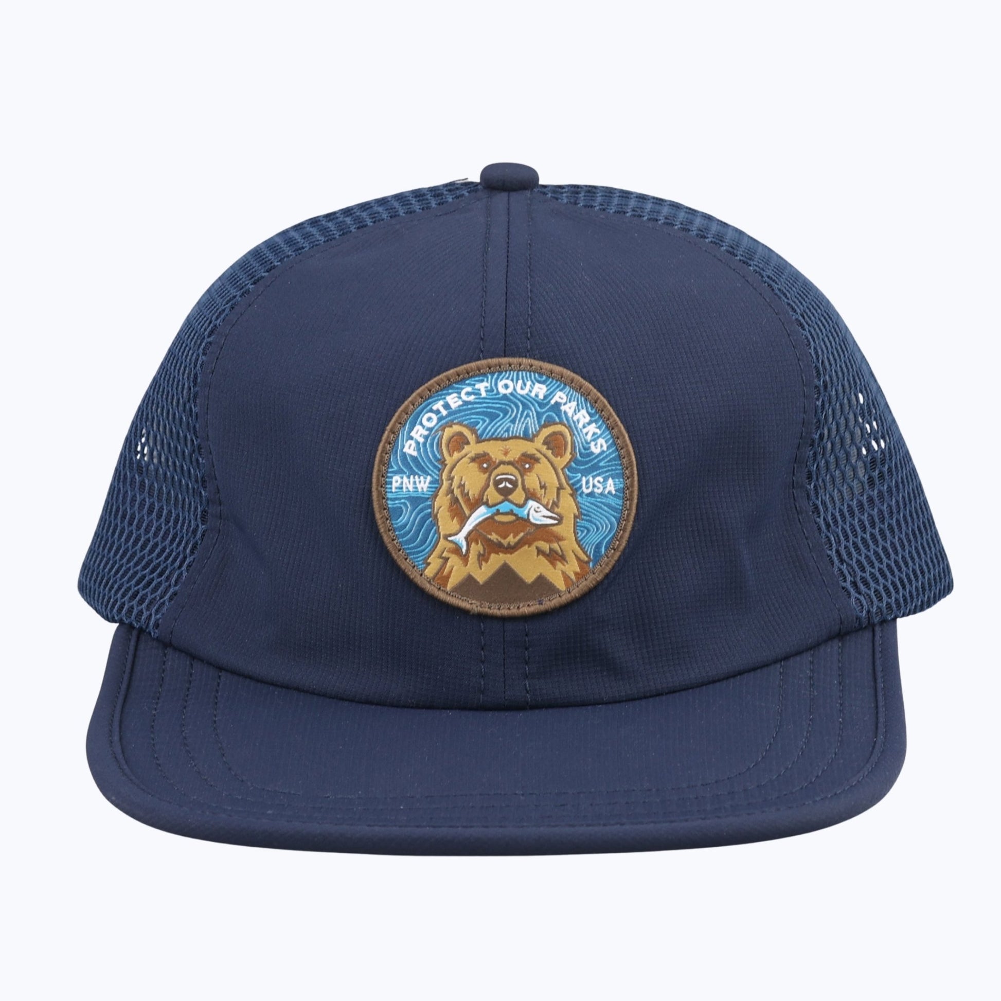 "Protect Our Parks" Bear Mesh Strapback Tech Cap - Navy - Wander Together Outfitters