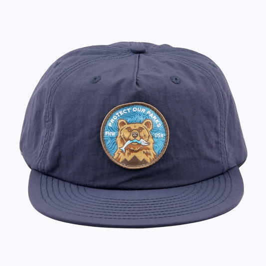 Protect Our Parks Bear Patch Nylon Snapback Cap - Navy - Wander Together Outfitters