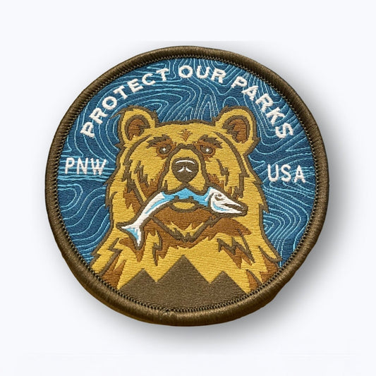 "Protect Our Parks"Iron On or Sew On Bear Patch - Wander Together Outfitters