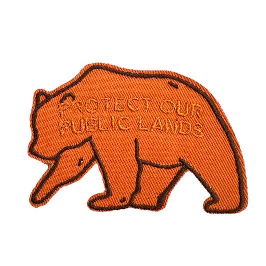 “Protect Our Public Lands” Iron On Bear Patch - Wander Together Outfitters