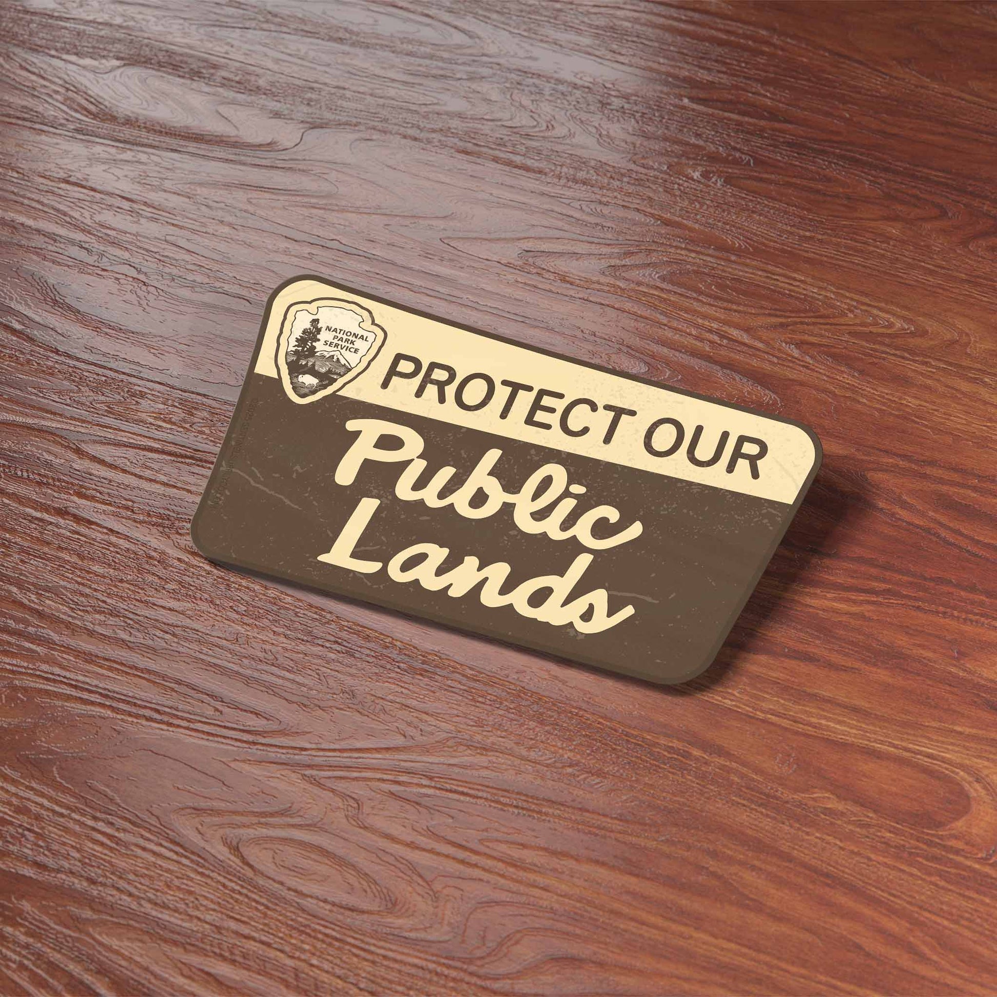 "Protect Our Public Lands" Sticker - Vintage National Park Sign - Wander Together Outfitters