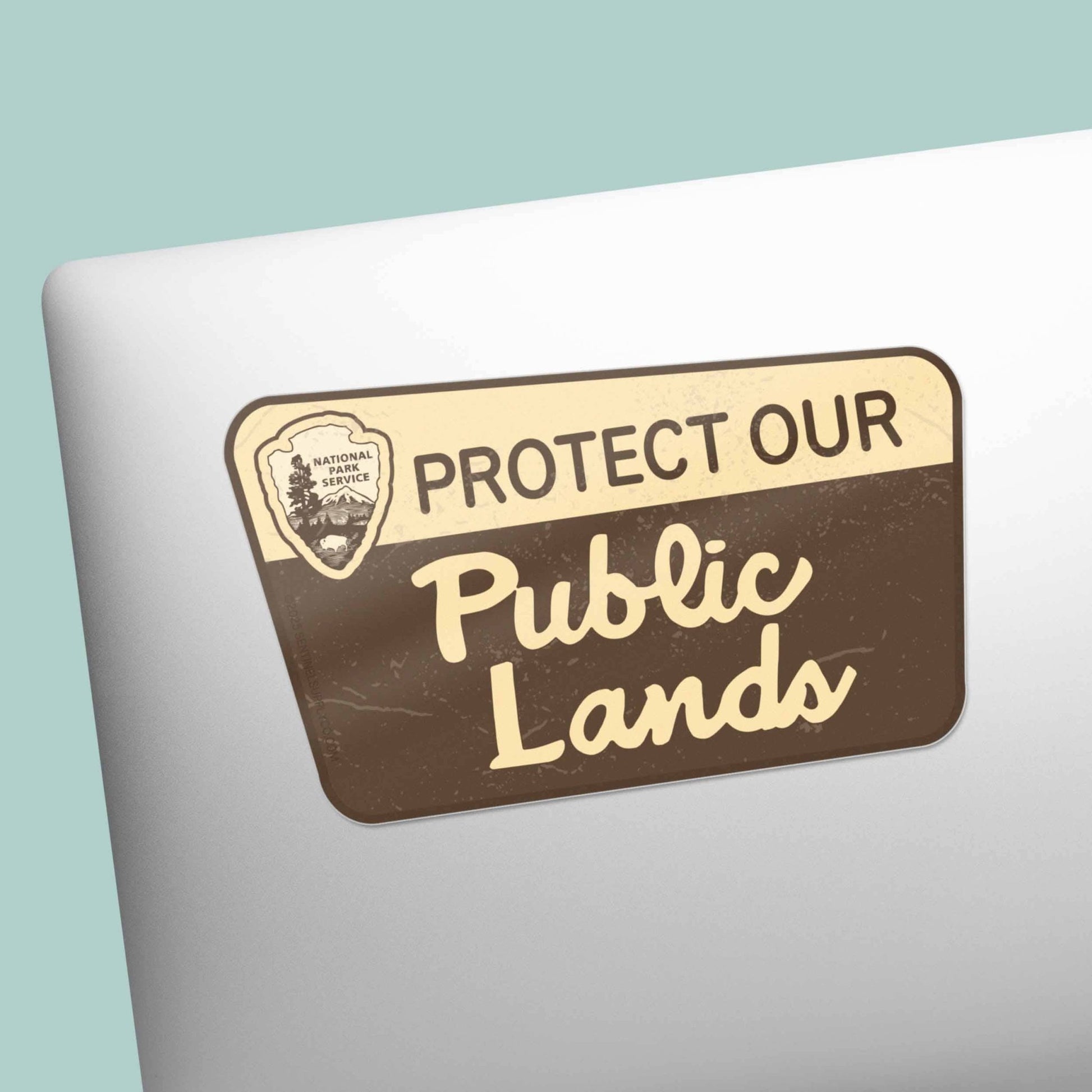 "Protect Our Public Lands" Sticker - Vintage National Park Sign - Wander Together Outfitters