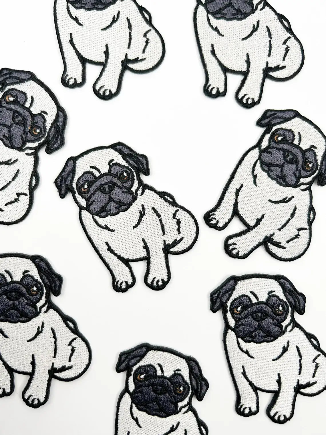 Pug Embroidered Iron - On Patch Cute Dog, Pet Lover, Puppy - Wander Together Outfitters