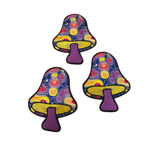 Purple Mushroom Iron On Patches - Wander Together Outfitters