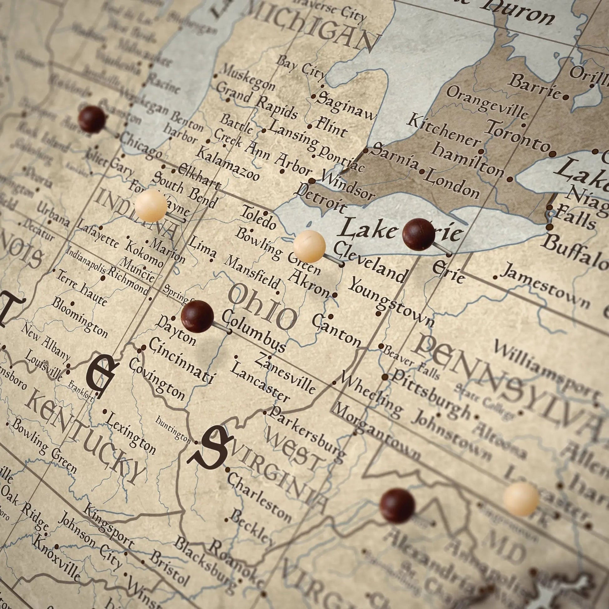 Push Pin USA Pin Board Map - Rustic Vintage - Pins Included! - Wander Together Outfitters