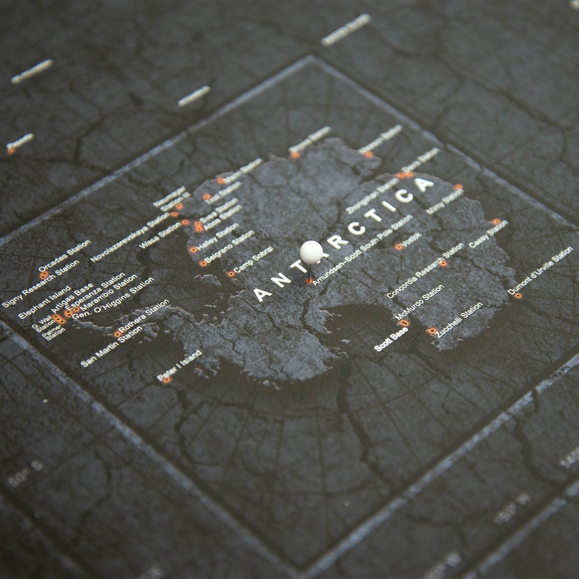 Push Pin World Map Pin Board - Obsidian Inferno - Pins Included! - Wander Together Outfitters