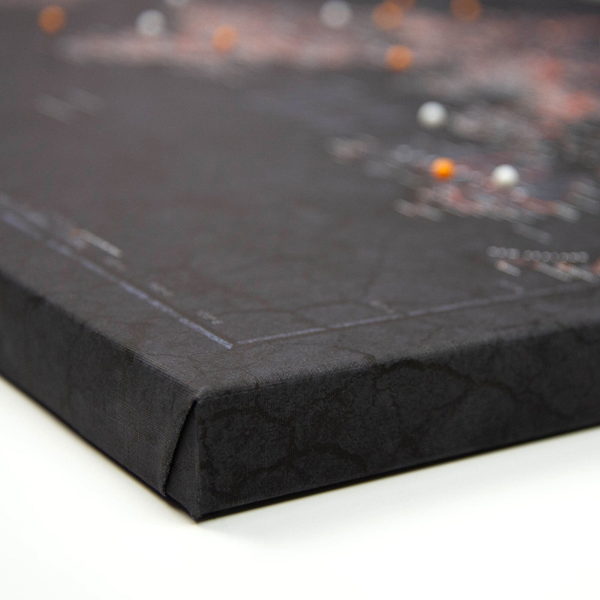 Push Pin World Map Pin Board - Obsidian Inferno - Pins Included! - Wander Together Outfitters