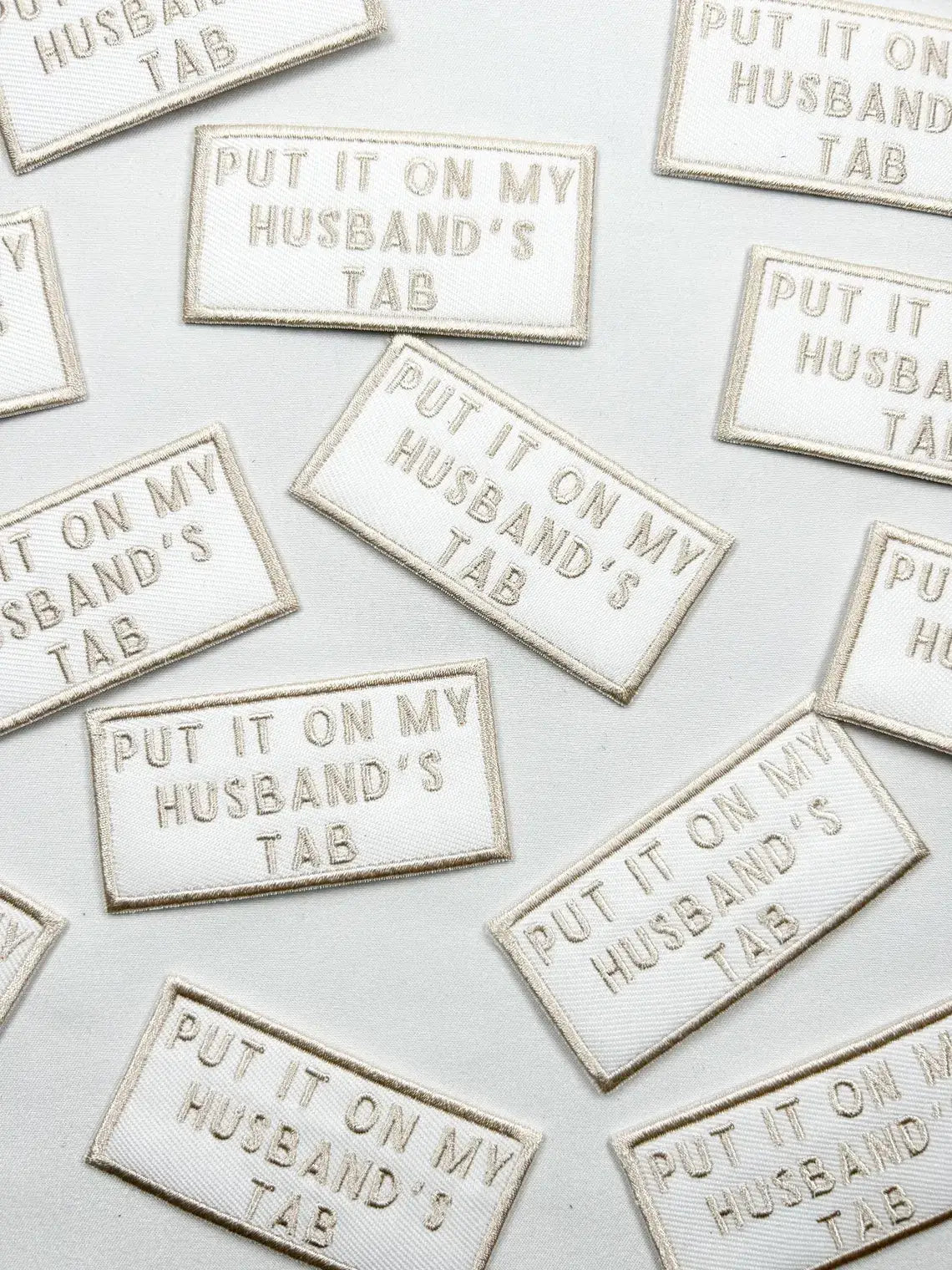 "Put It On My Husband's Tab" Iron - On Patch - Wander Together Outfitters