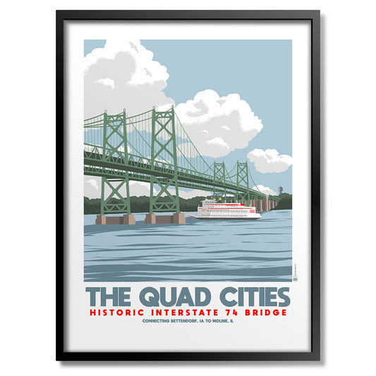 Quad Cities Historic I - 74 Bridge Print - Wander Together Outfitters