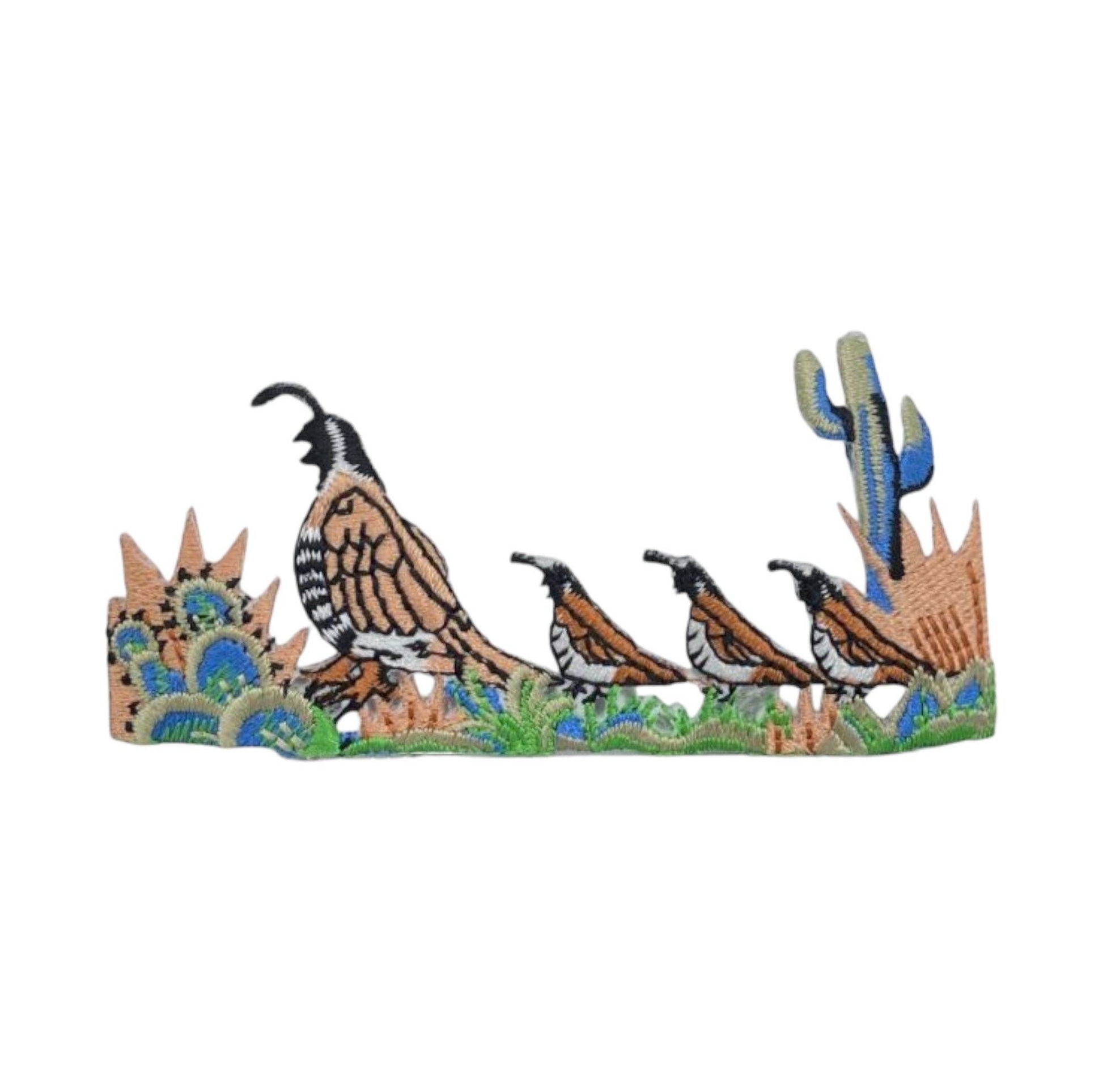 Quail Family Embroidered Iron On Patch - Wander Together Outfitters