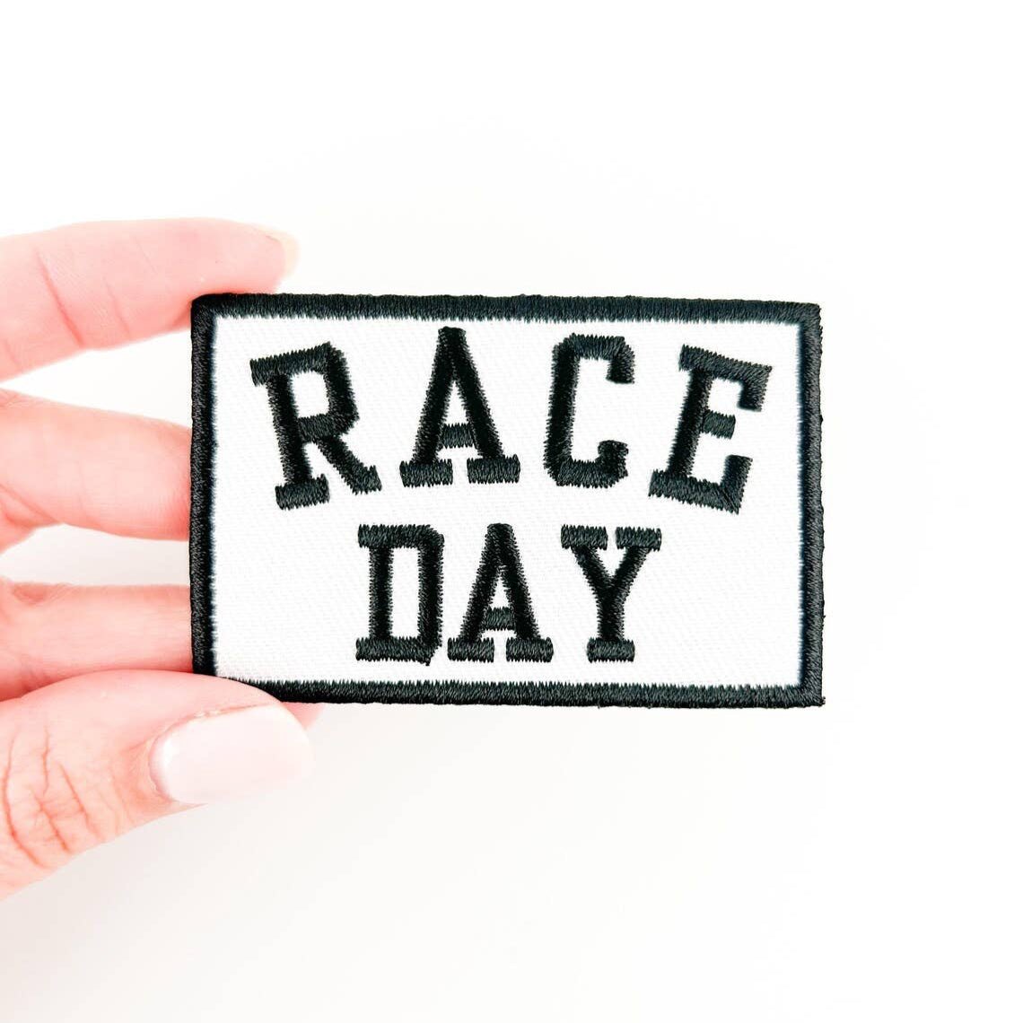 "Race Day" Embroidered Iron - On Patch Car Race, 5K, Marathon - Wander Together Outfitters