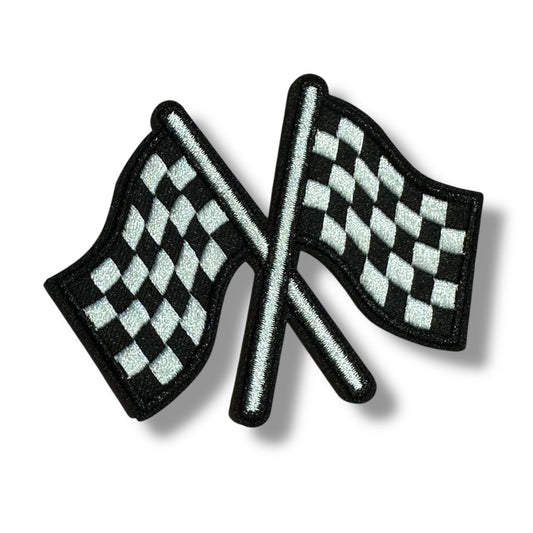 Racing Flags Iron On Patch - Wander Together Outfitters