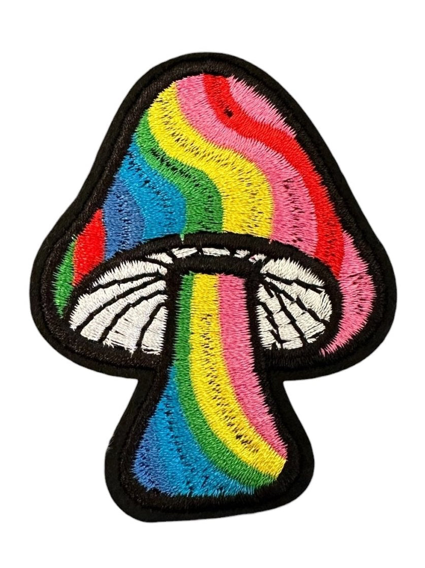 Rainbow Mushroom Iron On Patch - Wander Together Outfitters