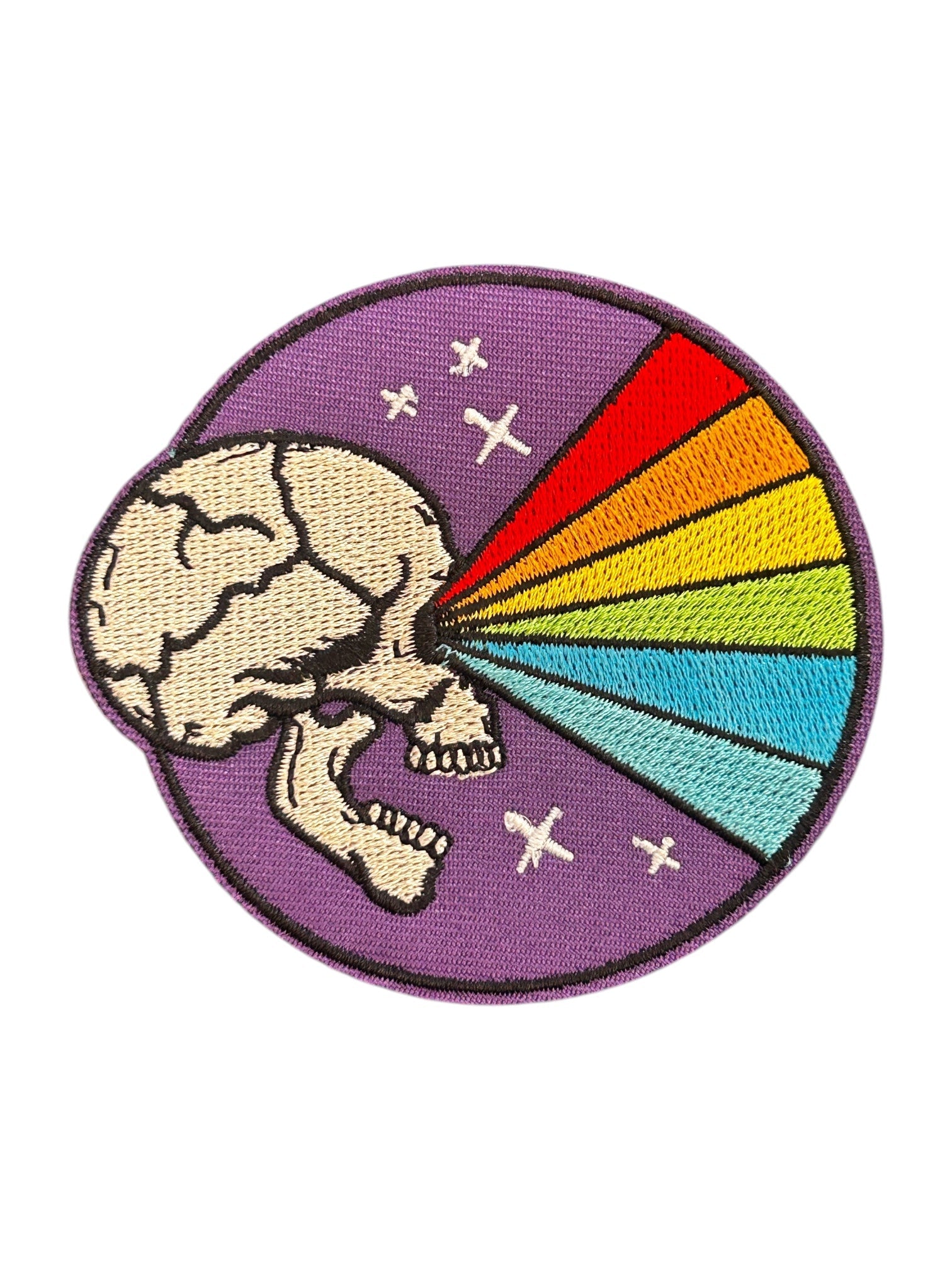 Rainbow Skull Iron On Patch - Wander Together Outfitters