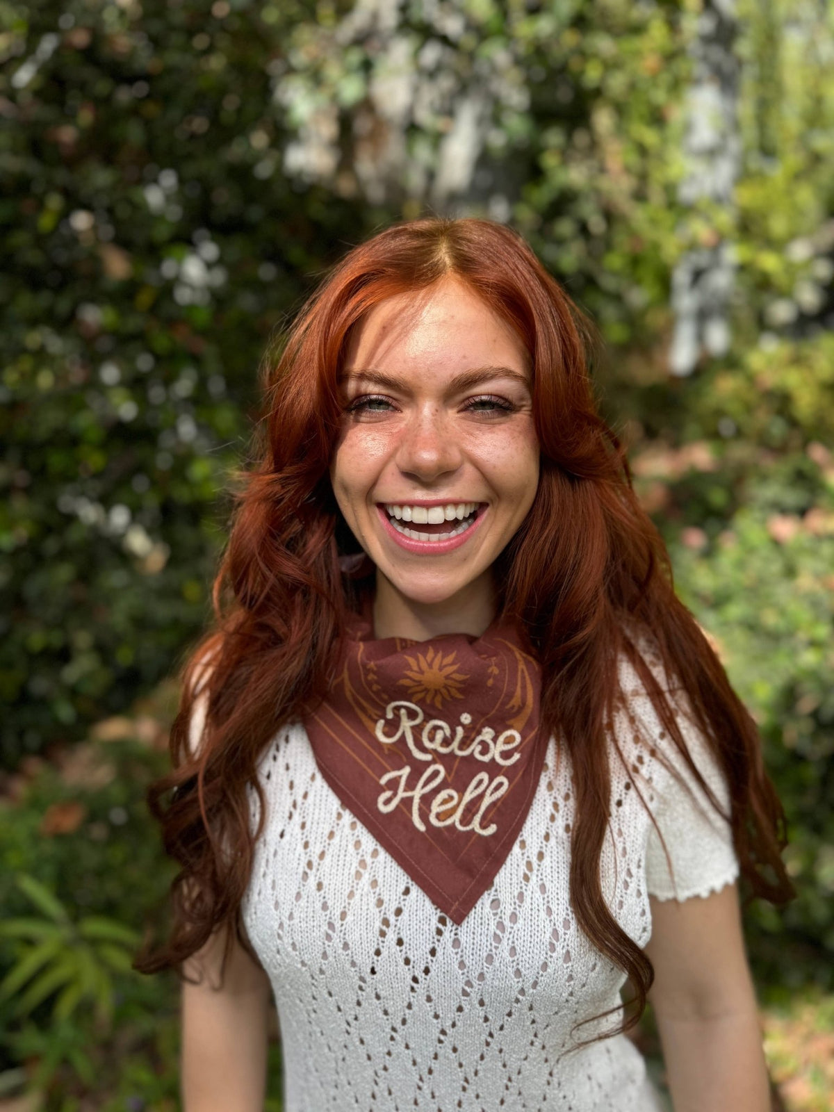 "Raise Hell" Hand Embroidered Bandana - Wander Together Outfitters