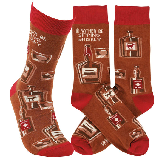 "Rather Be Sipping Whiskey" Socks - Wander Together Outfitters