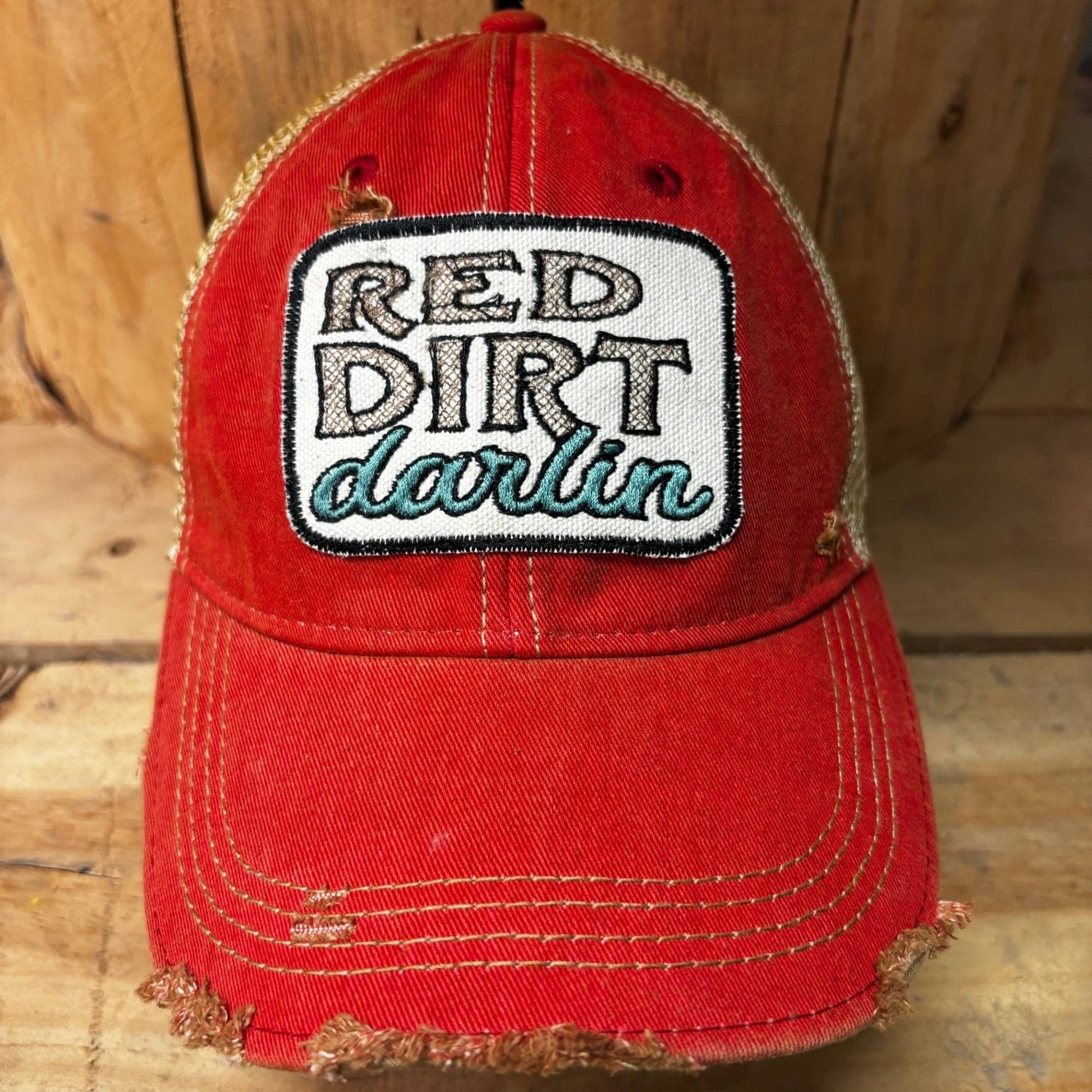 "Red Dirt Darlin" Distressed Cap (SALE) - Wander Together Outfitters
