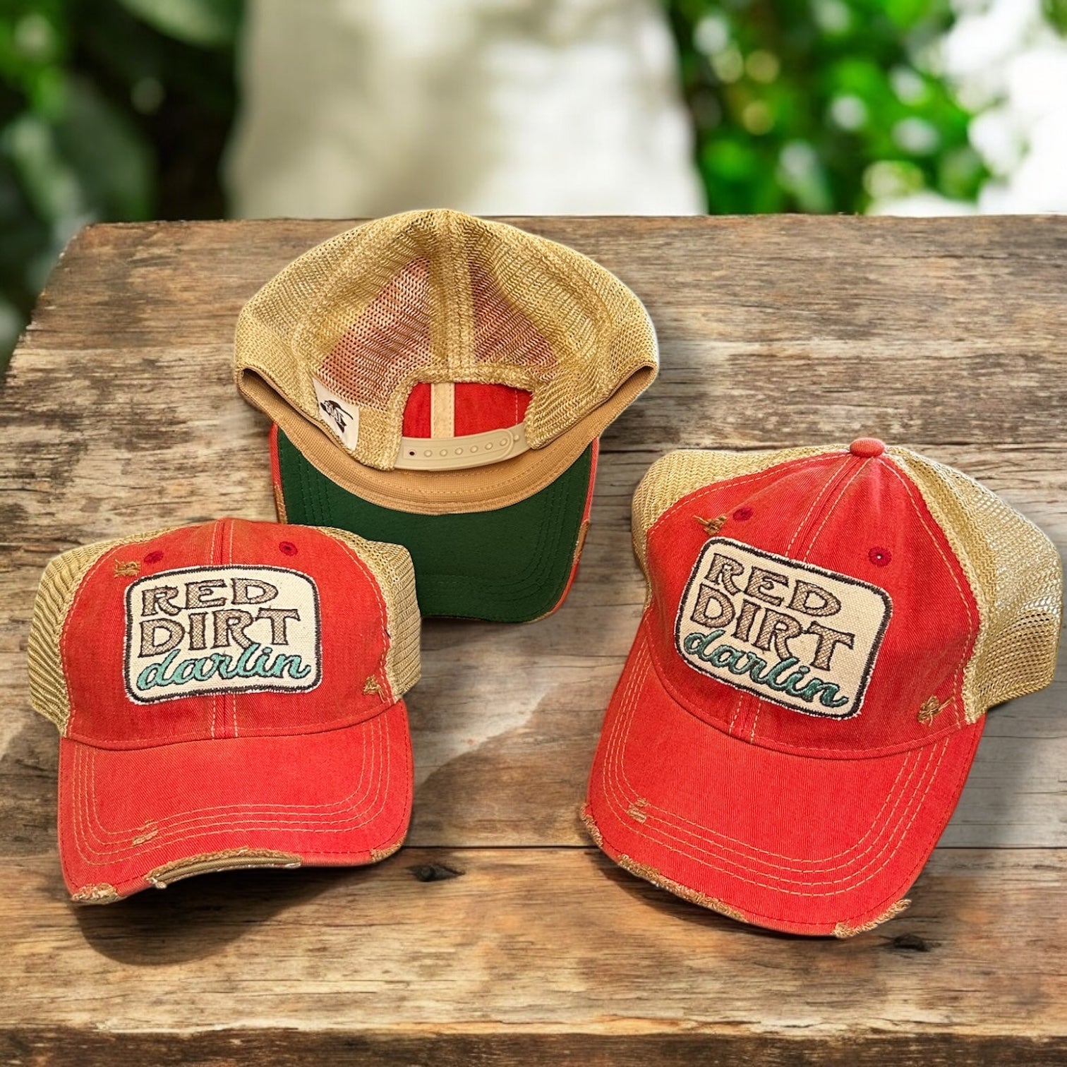 "Red Dirt Darlin" Distressed Cap (SALE) - Wander Together Outfitters