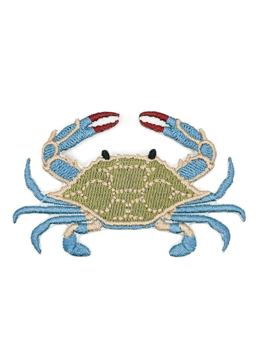 Red or Blue Crab Iron On Embroidered Patch - Wander Together Outfitters