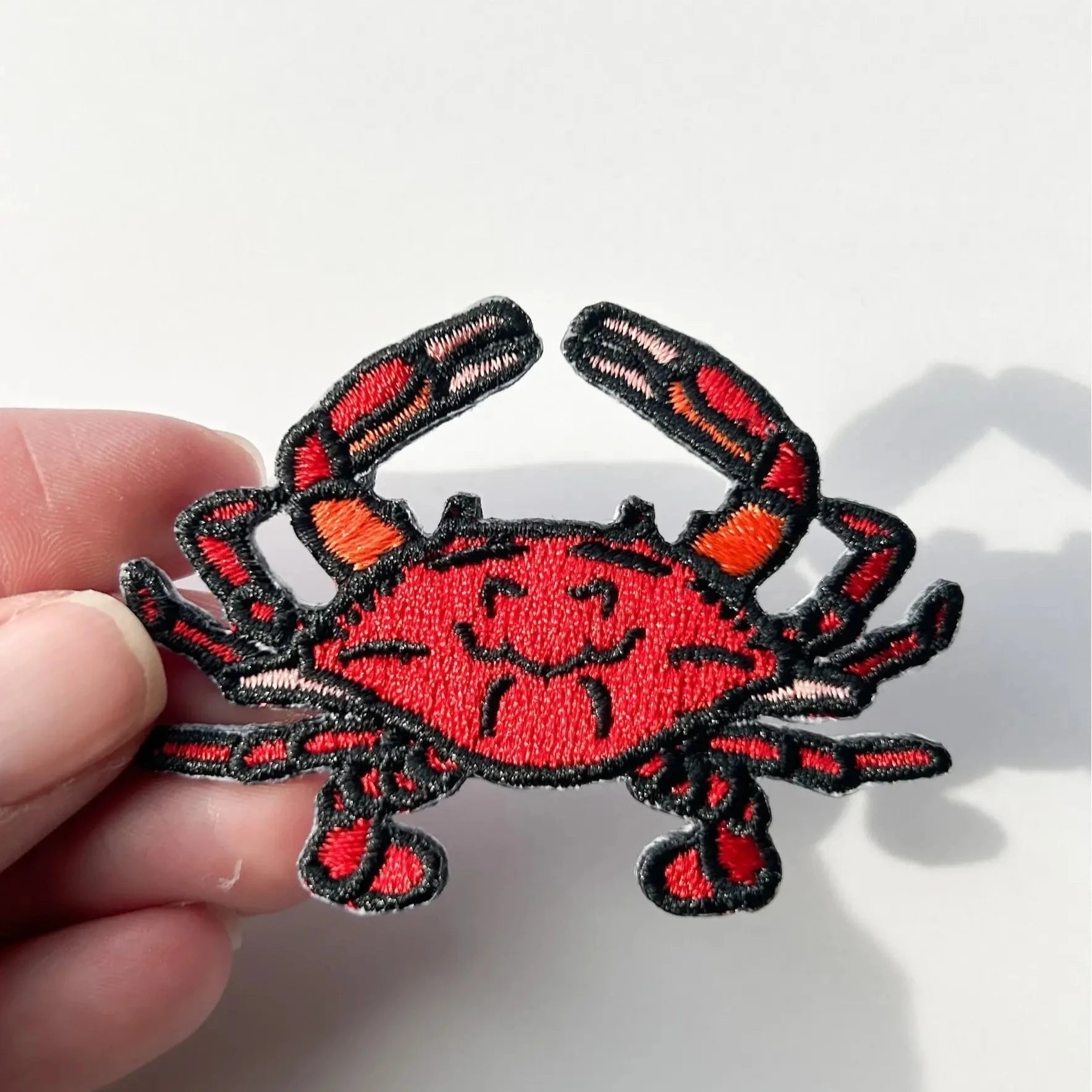Red or Blue Crab Iron On Sew On Embroidered Patch - Wander Together Outfitters
