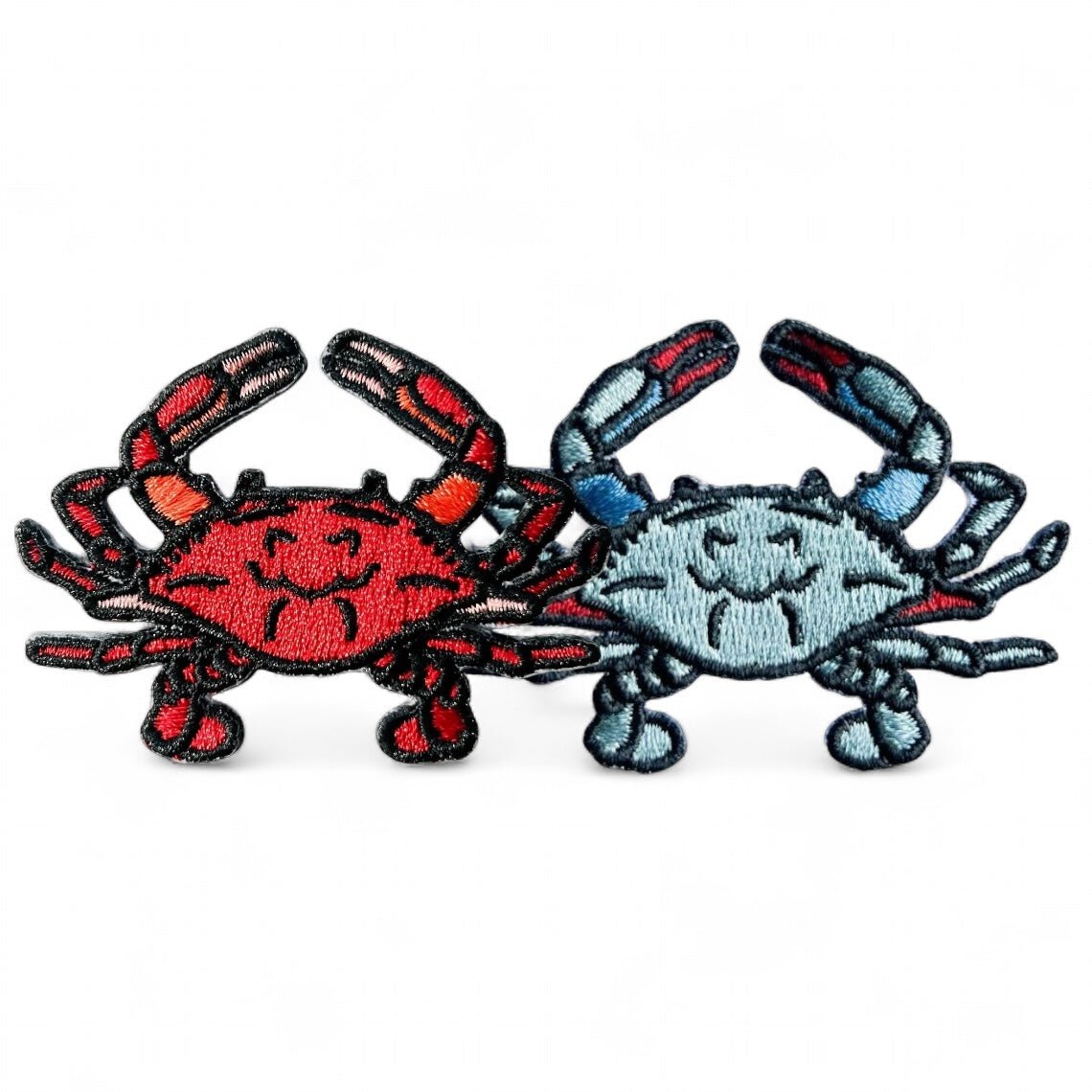 Red or Blue Crab Iron On Sew On Embroidered Patch - Wander Together Outfitters