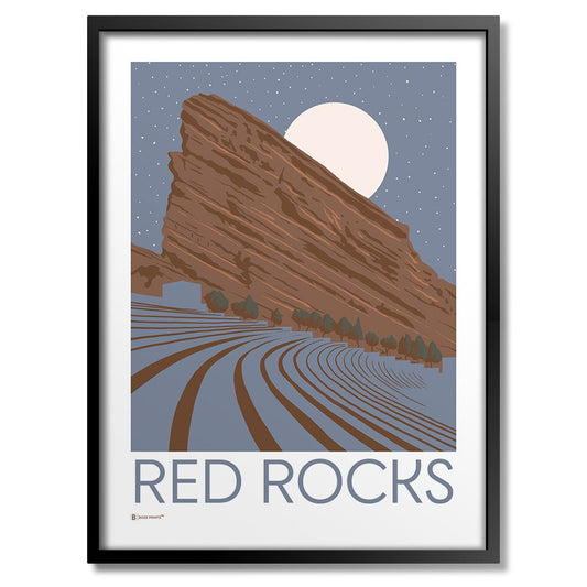 Red Rocks Amphitheater Night Print - Wander Together Outfitters