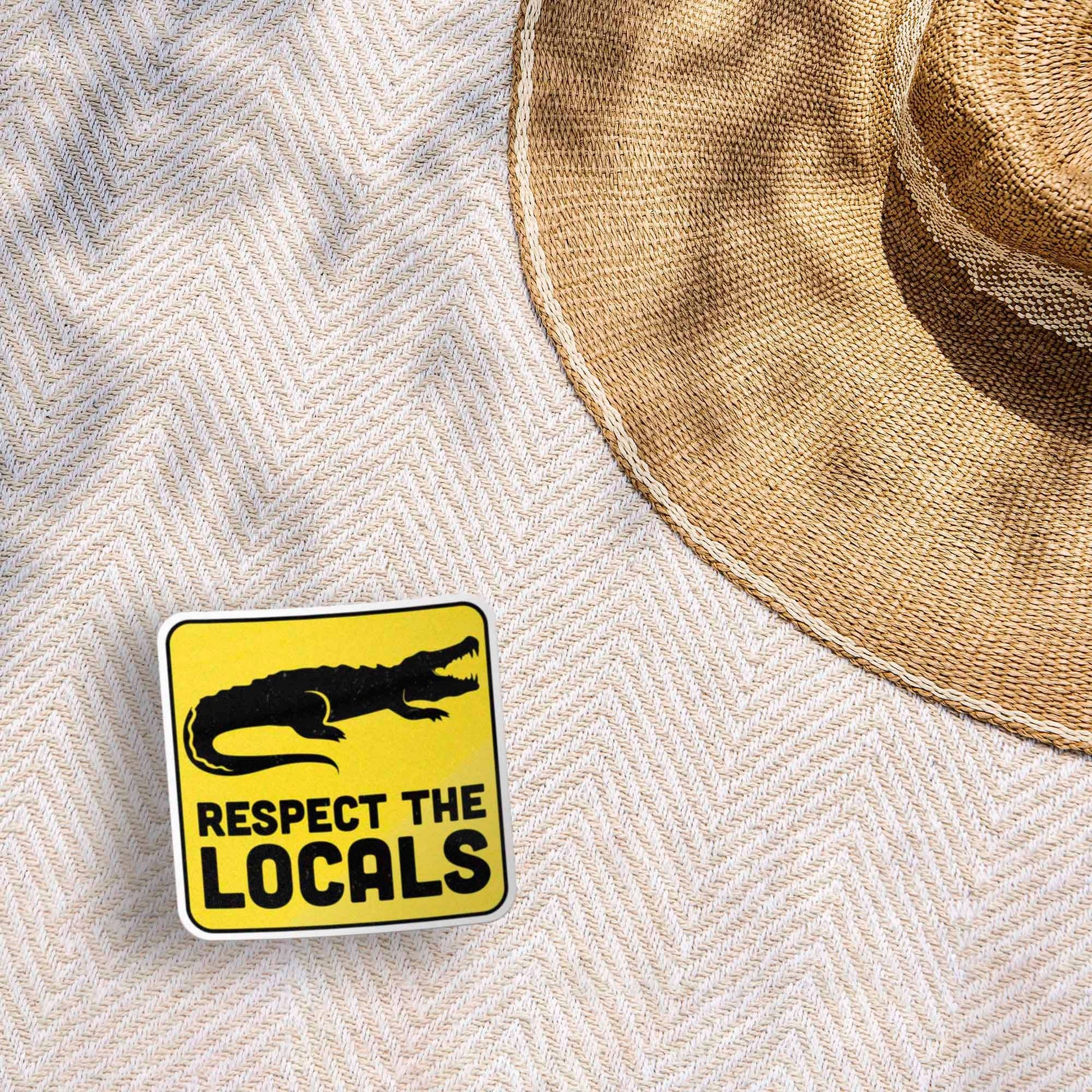 "Respect the Locals" Gator Sticker - Funny Alligator Vinyl Sticker Decal - Wander Together Outfitters