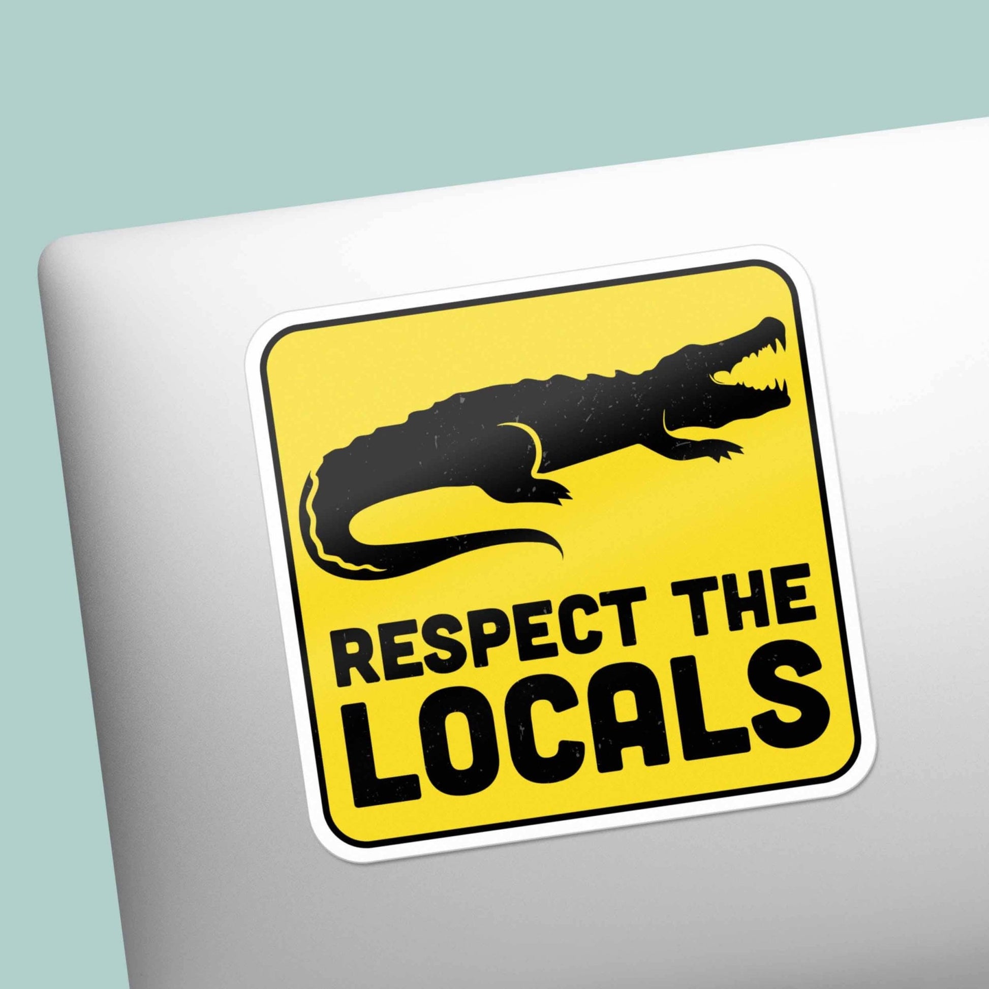 "Respect the Locals" Gator Sticker - Funny Alligator Vinyl Sticker Decal - Wander Together Outfitters