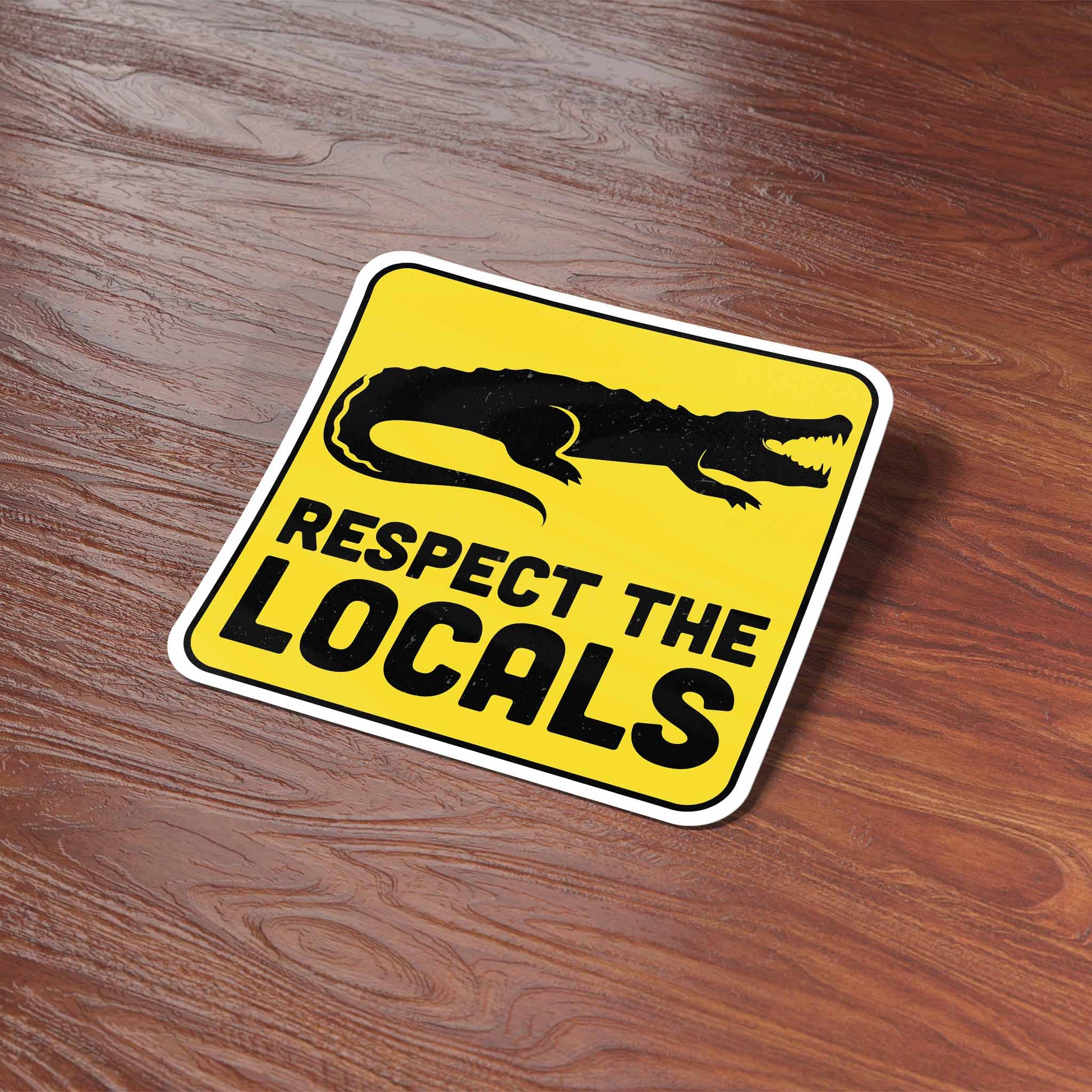 "Respect the Locals" Gator Sticker - Funny Alligator Vinyl Sticker Decal - Wander Together Outfitters